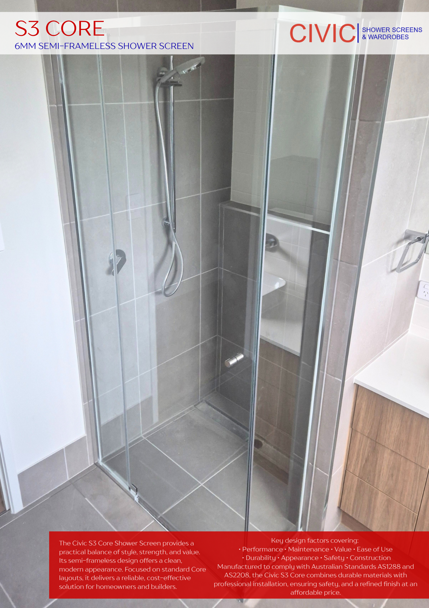  S3 CORE: 6MM SHOWER SCREEN BROCHURE